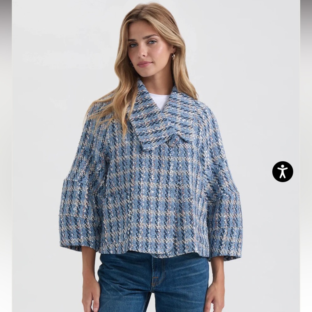 Anthropologie for NVLT tweed oversized bomber Jacket